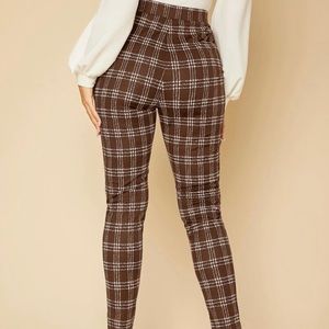 SHEIN Tall high waist plaid leggings.